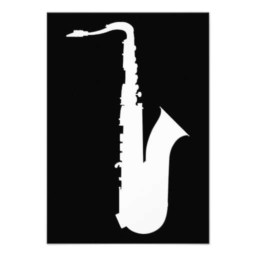 saxophone silhouette personalized announcements from Zazzle.