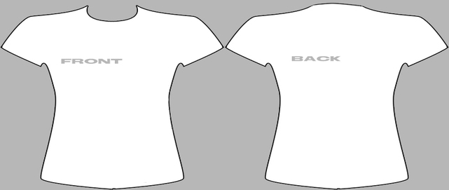 Female T Shirt Template | Female T Shirt Template With Black Outline