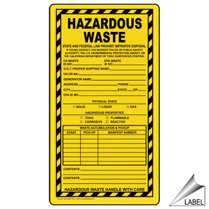 Hazmat: Hazardous Chemical Label # HAZCHEM-15015 - Hazardous Waste ...