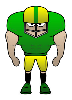 Drawing a cartoon football player