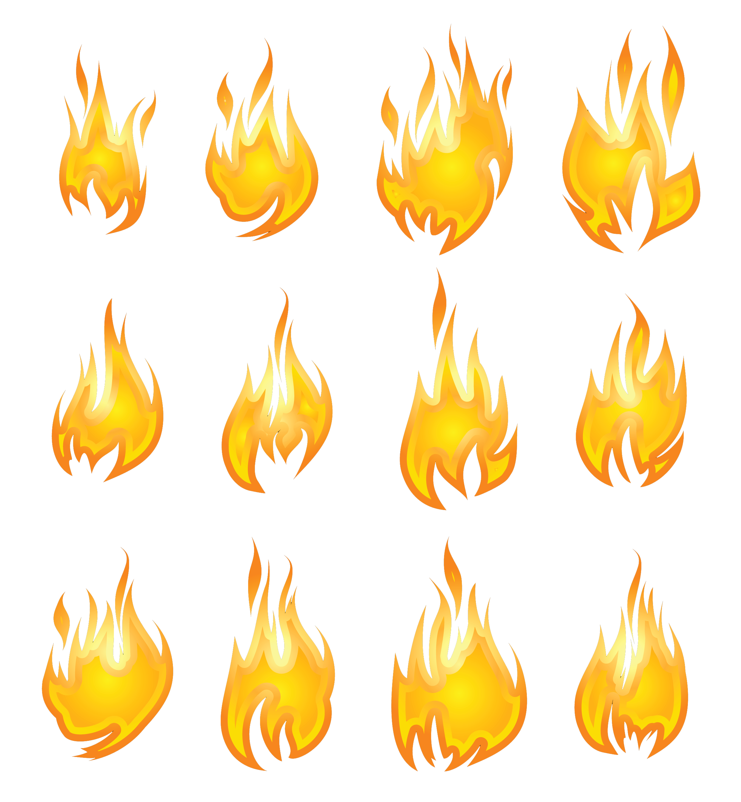 Transparent Flames Set PNG Clipart