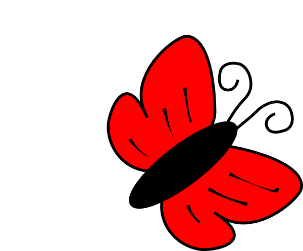 Red Butterfly clip art - vector clip art online, royalty free ...