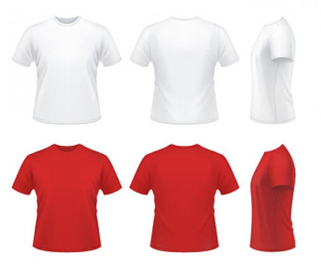 Red and white T-shirt Vector material | Download free Vector