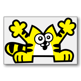 Cute Cartoon Yellow Tiger-Cat STicker | Cheerful Madness!! Cartoon ...