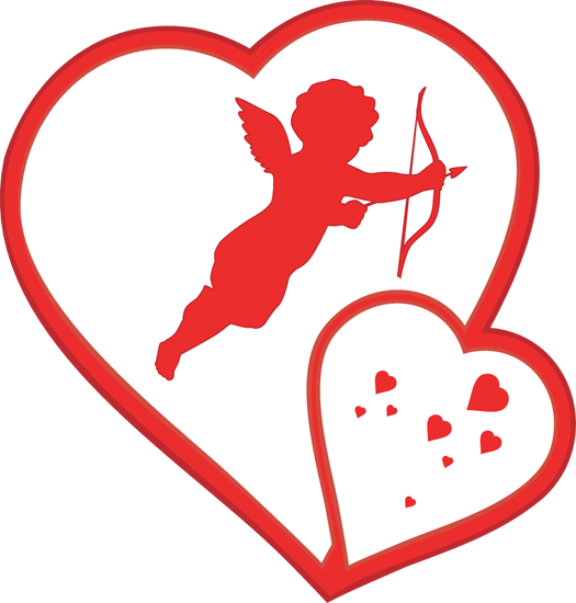 Cupid and Two Hearts