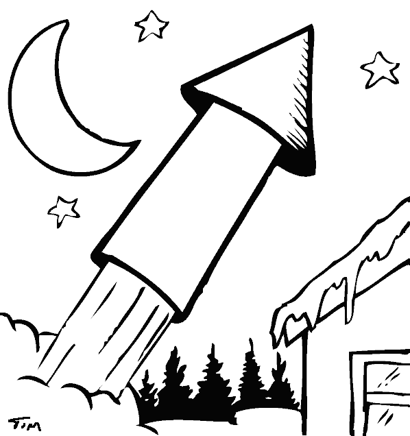 fireworks rocket coloring page - coloring.com