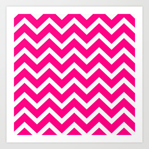 Magenta Chevron Zigzag Pattern Art Print by RexLambo | Society6