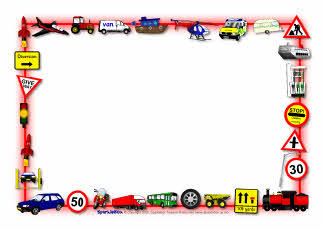 Transport-themed A4 page borders (SB3889) - SparkleBox