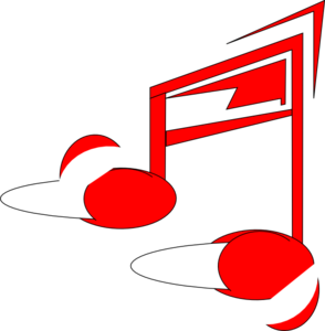 Red Music Note Clip Art - vector clip art online ...