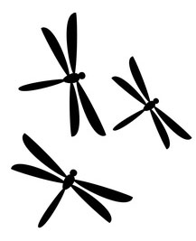 Black and white dragonfly silhouette clipart free