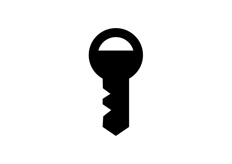 Black Simple Key Vector Icon