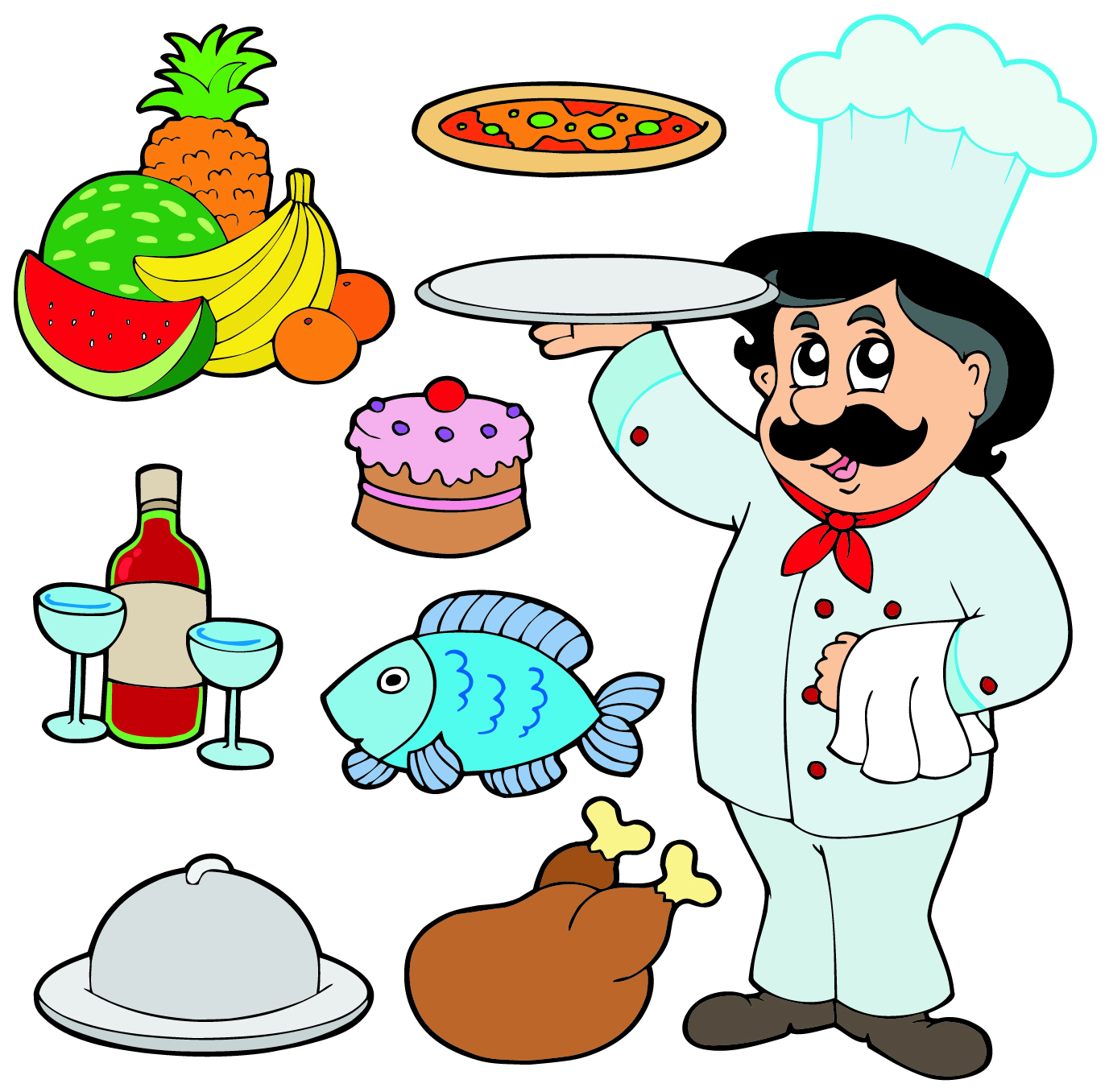 Cartoon characters chef 05 vector Free Vector / 4Vector