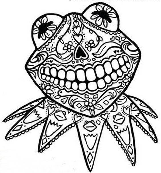 Coloring, Skull drawings and The frog