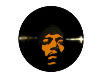 A Jimi Hendrix Vinyl Stencil Spray Painting Red by Vinyldezign