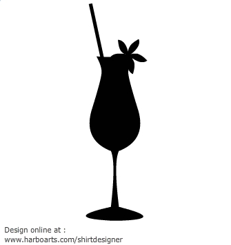 Download : Black Cocktail Glass- Vector Graphic