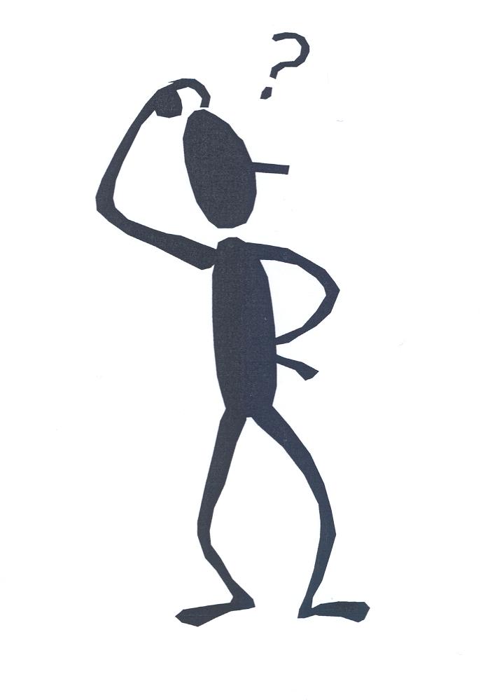 Thinking stick figure funny clipart animated