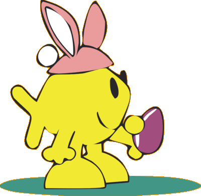 Easter Bunny | Easter Clip Art on Orange backdrop - Christart.