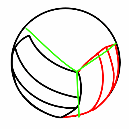 Drawing a cartoon volleyball