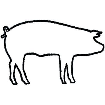 Animals Embroidery Design: Pig Outline from Dakota Collectibles