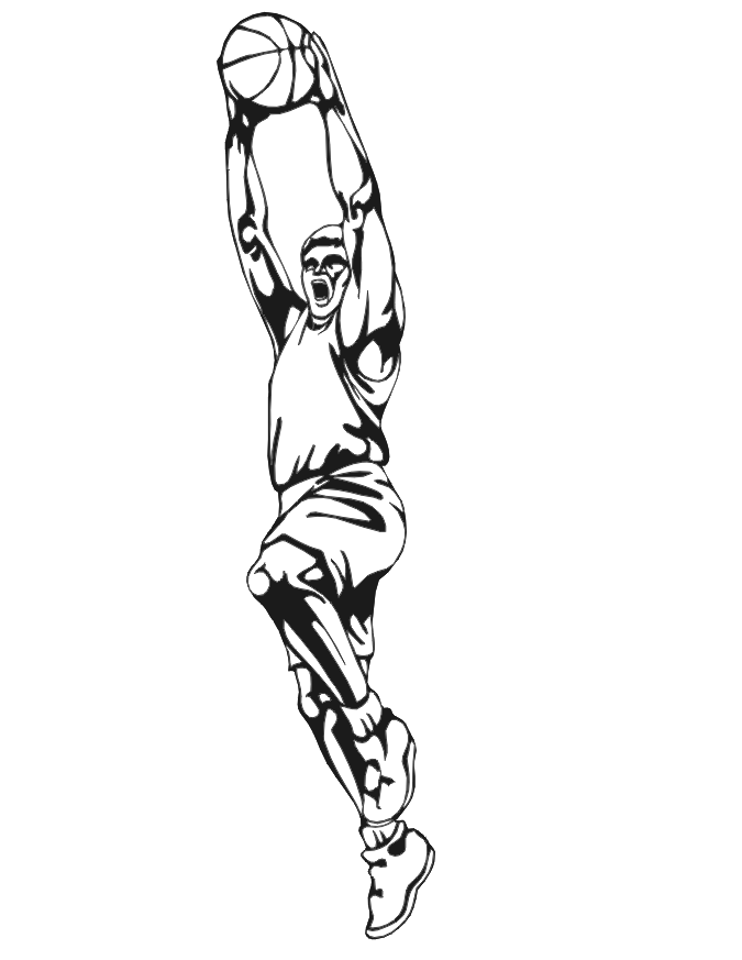 Basketball Coloring Picture | Player Shooting Ball 5