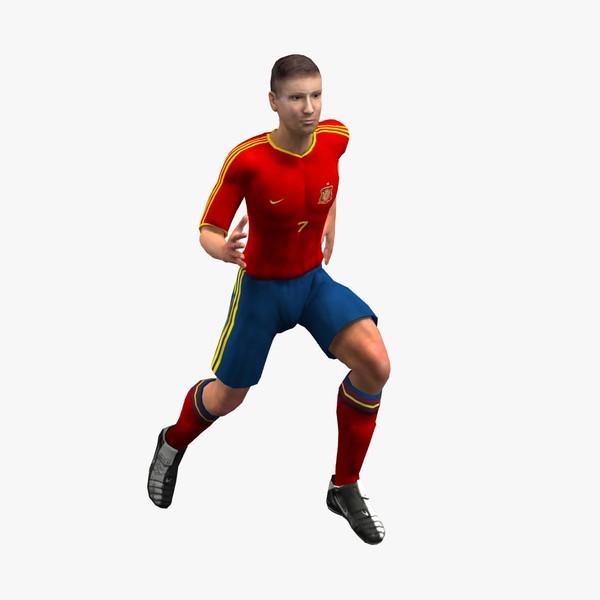 3d rigged soccer player model