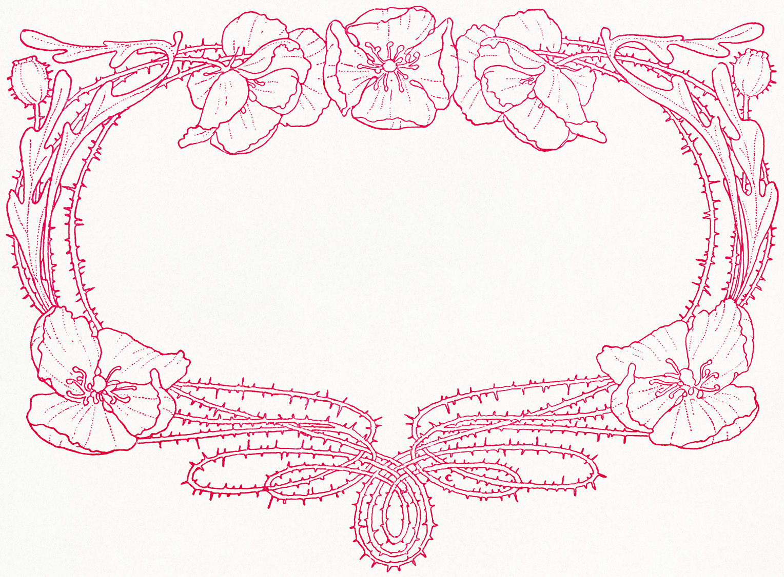 Free Digital Image ~ Red Floral Frame | Old Design Shop Blog