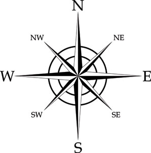 Compass Rose Die Cut Decal