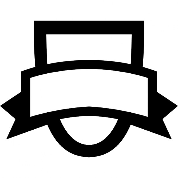 Shield outline with a banner Icons | Free Download
