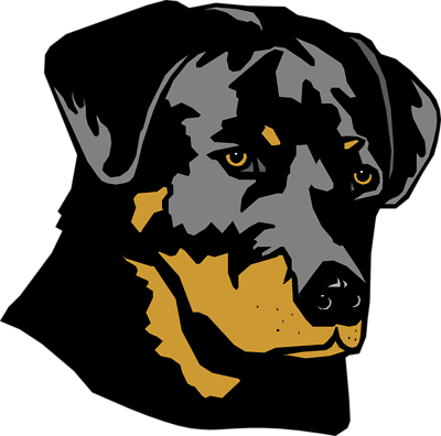Rottweiler head silhouette clipart