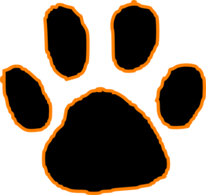 Orange paw print clip art