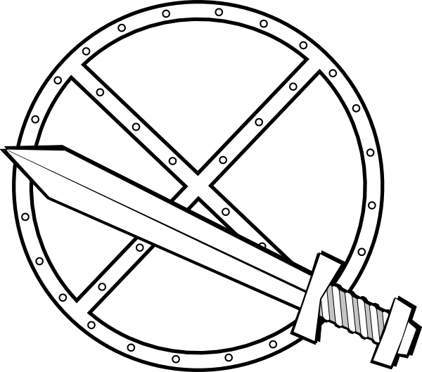 Jonadab Round Sword And Shield clip art Free Vector