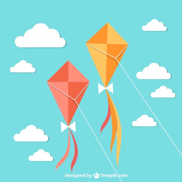Flying kites with sky Vector | Free Download
