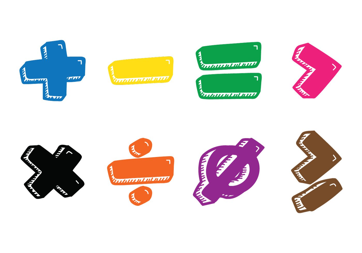 Vector 3D Colorful Math Symbols - Download Free Vector Art, Stock ...