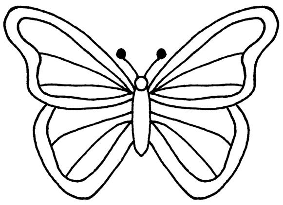 Butterfly clipart black and white outline