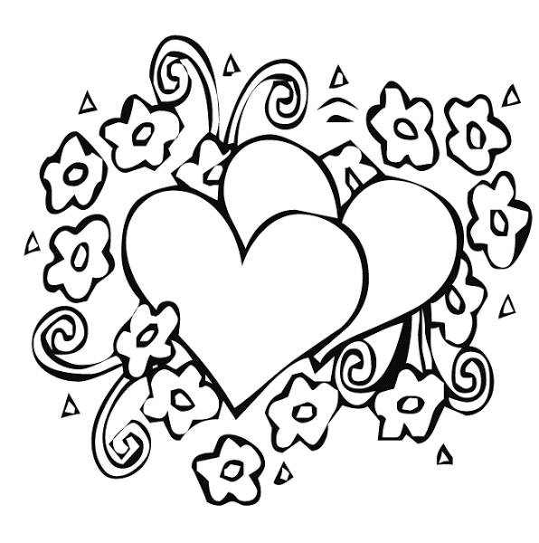 Coloring Pages Of Flowers And Hearts 5