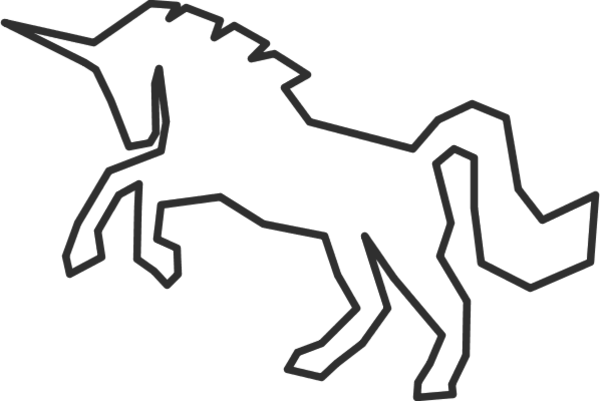 Unicorn outline clipart