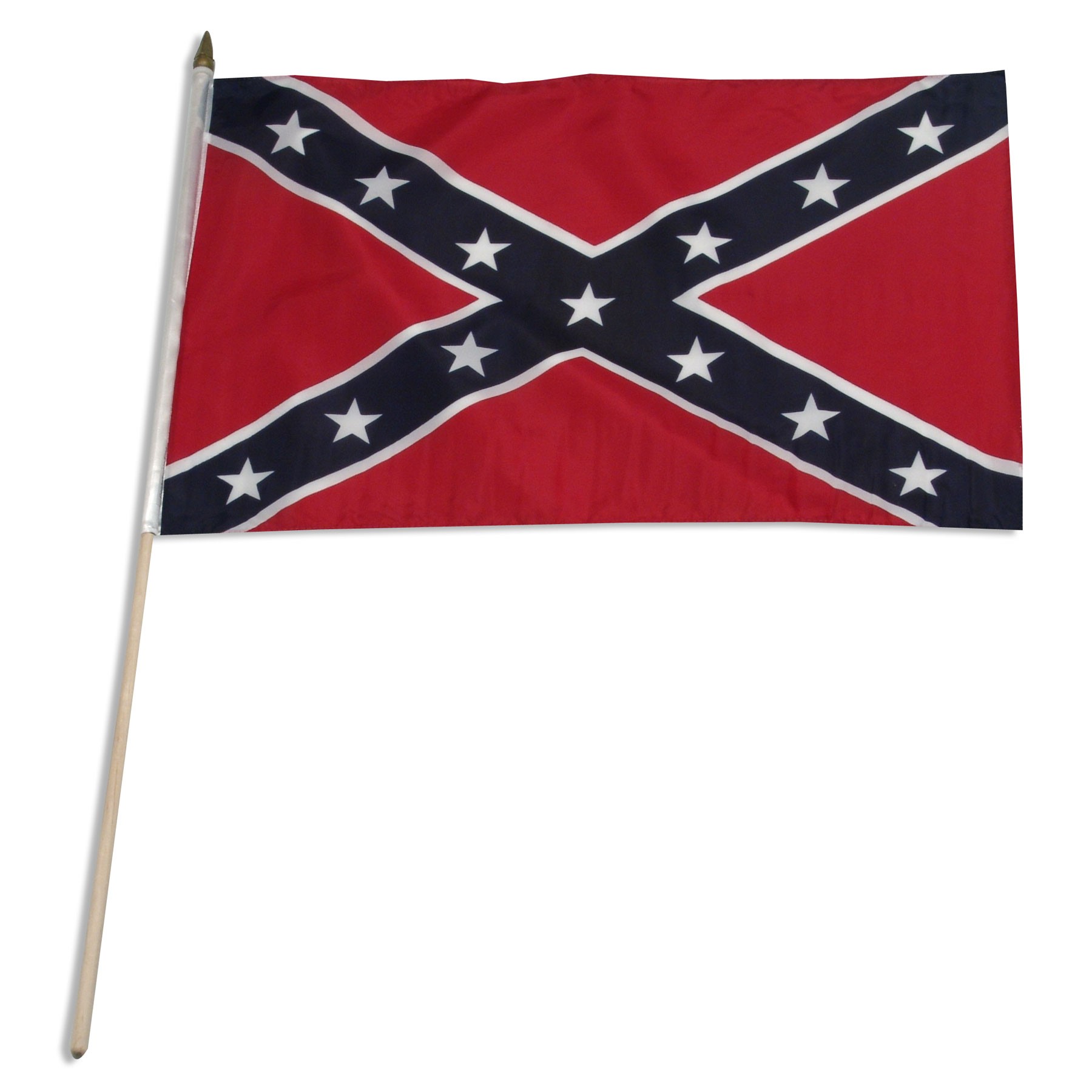 Confederate Stick Flag 12 x 18 inch - Rebel Flag