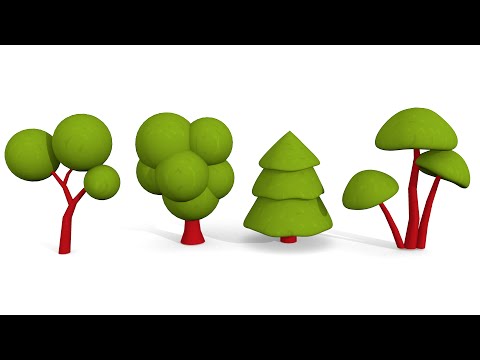 Blender Tutorial - How to make cute Cartoon Trees - YouTube
