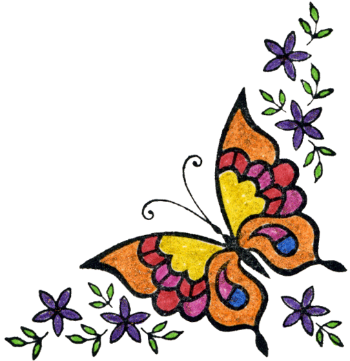 11 Purple Butterfly Corner Border Designs Images - Purple Flower ...