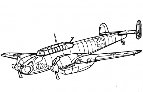 Messerschmitt coloring page | Super Coloring