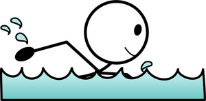 Swimmer Clipart Image - Stick Boy Swimming