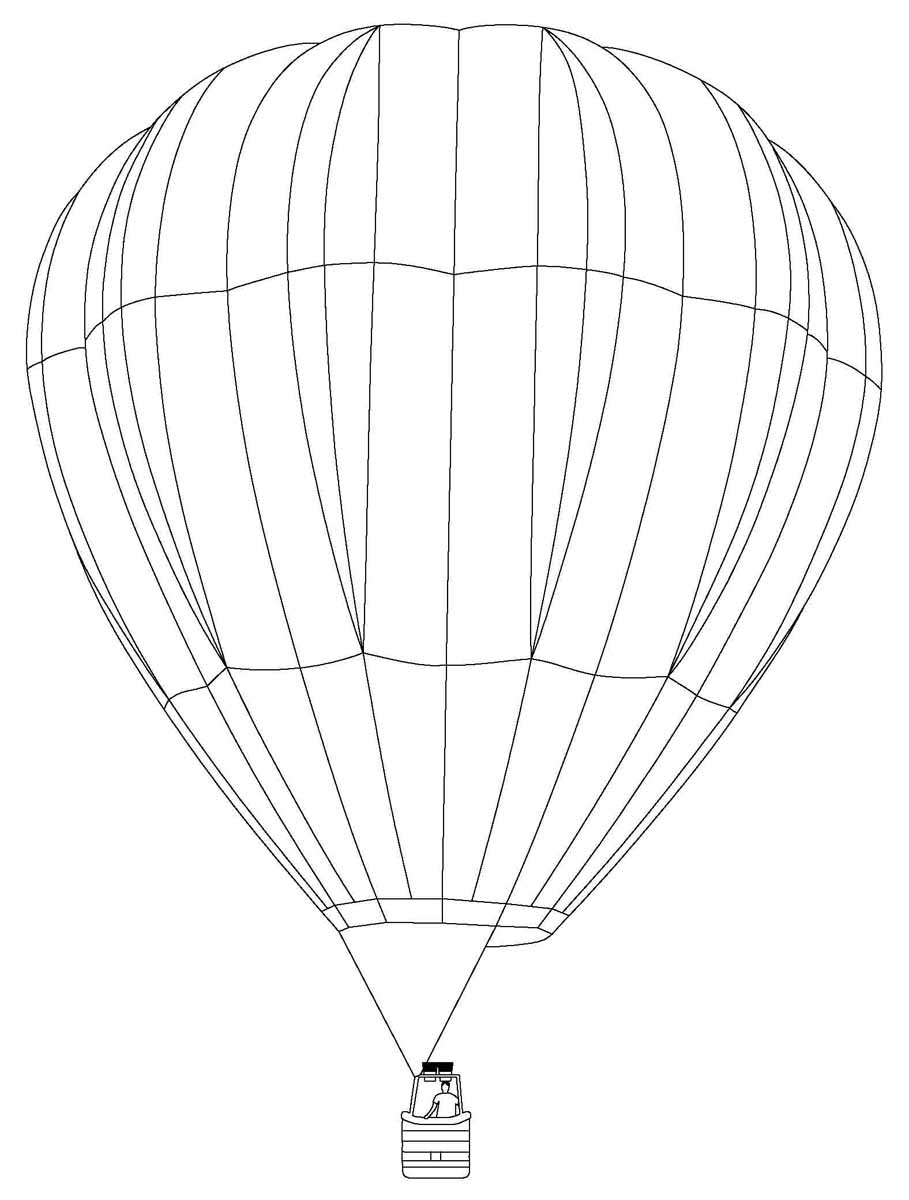 Hot Air Balloon Coloring Page