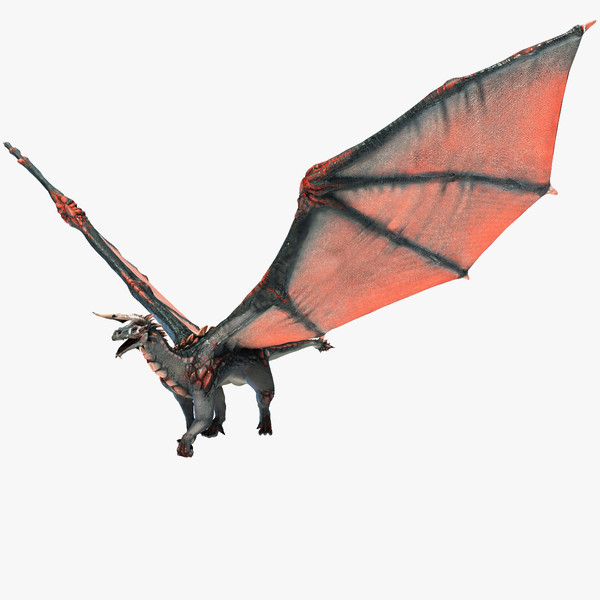 3d model realistic volcano dragon pose