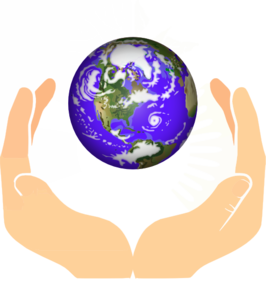 hand holding globe