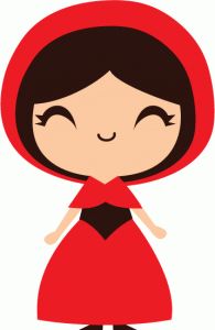 Little red riding hood cute clipart