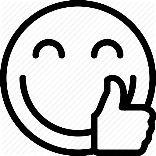 Smiley face thumbs up clipart black and white