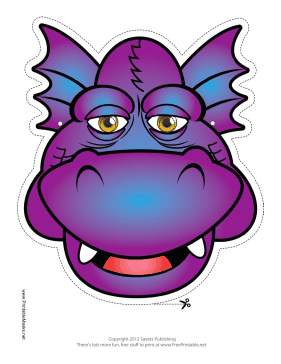 Printable Grinning Dragon Mask Mask