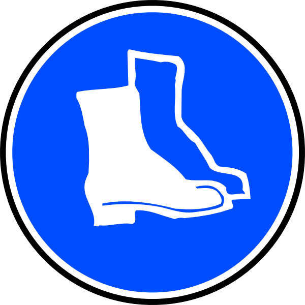 Mandatory Feet Protection Hard Boots Clip Art ...