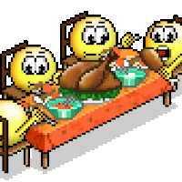 Smiley Family Eating Thanksgiving Turkey Meal Smileys Pictures ...