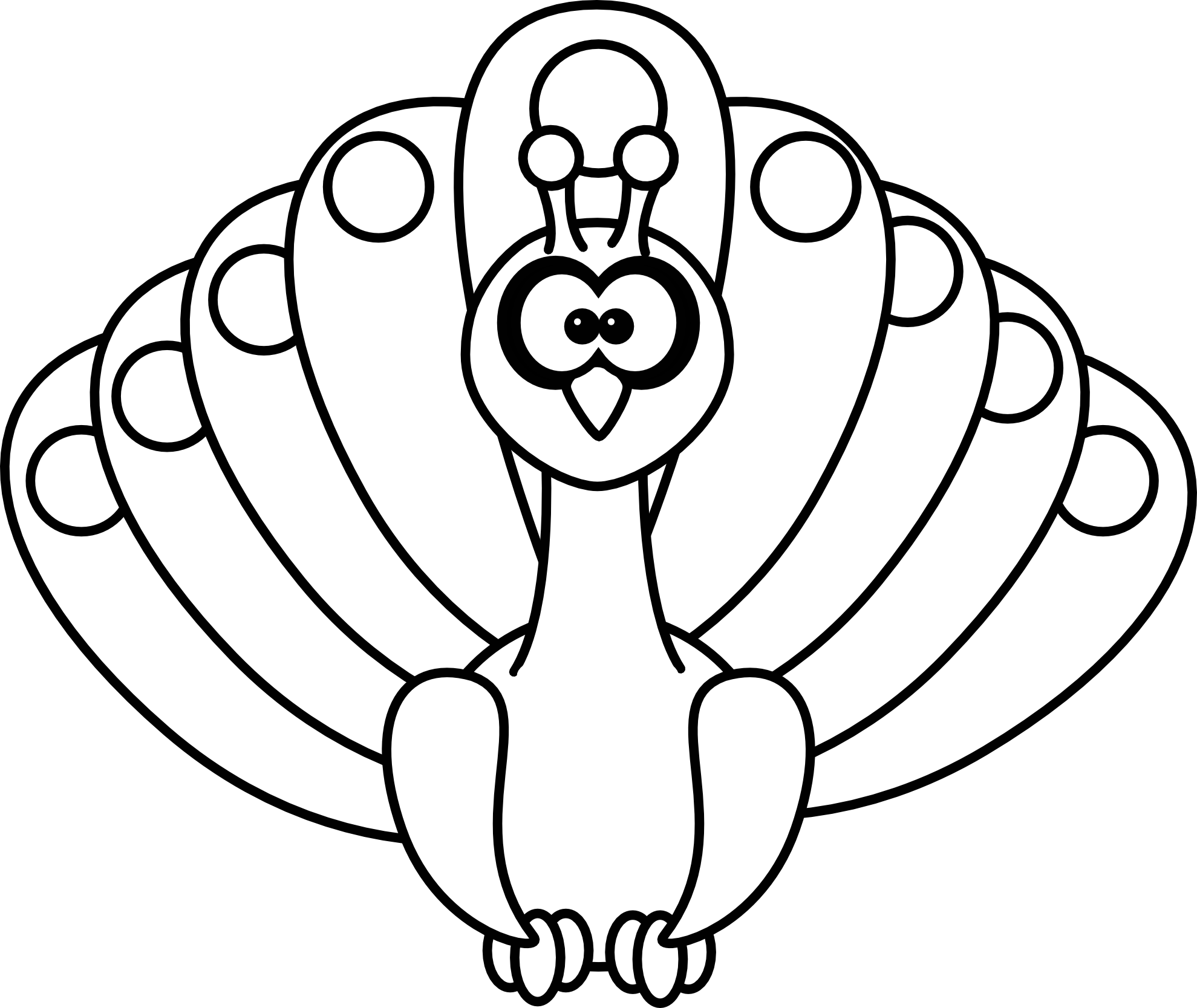 Cartoon Peacock Black White Line Art Scalable Vector Graphics SVG ...